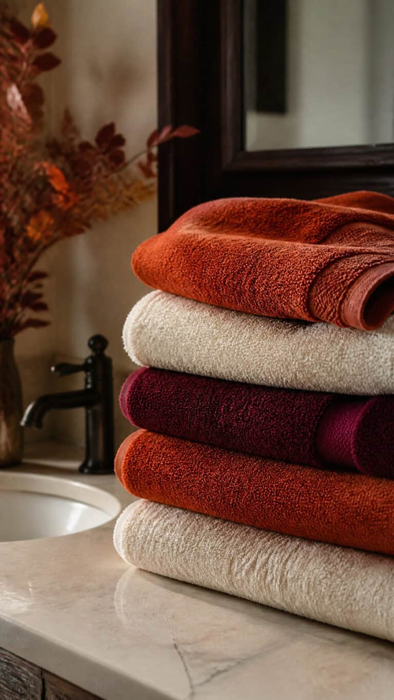 Swap in Warm-Toned Towels and Bath Mats