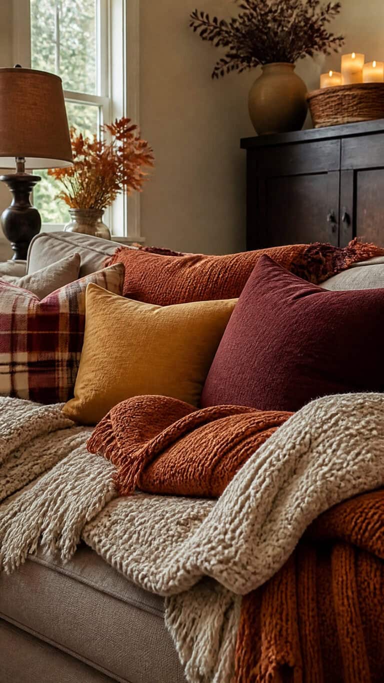 Layer in Warm Textured Throws and Pillows
