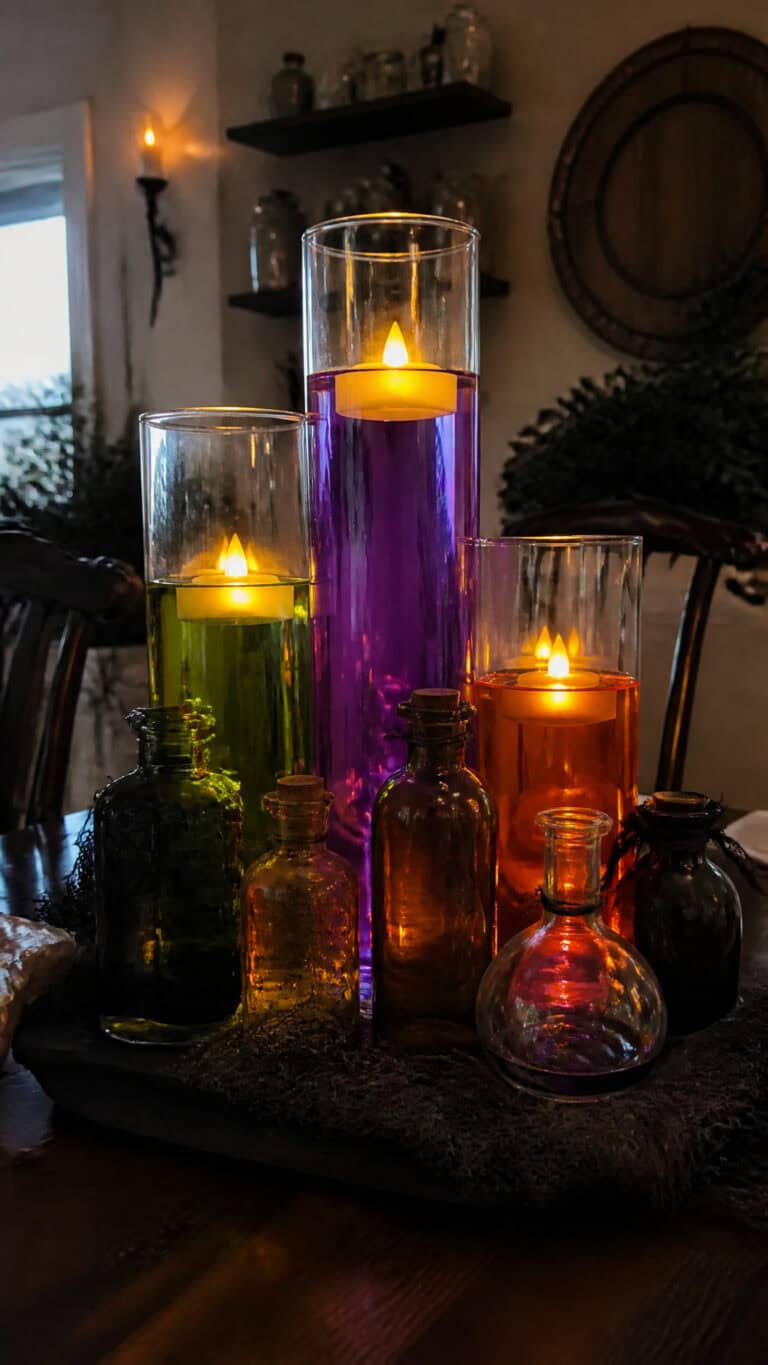 Floating Candle Magic with Potion Bottles