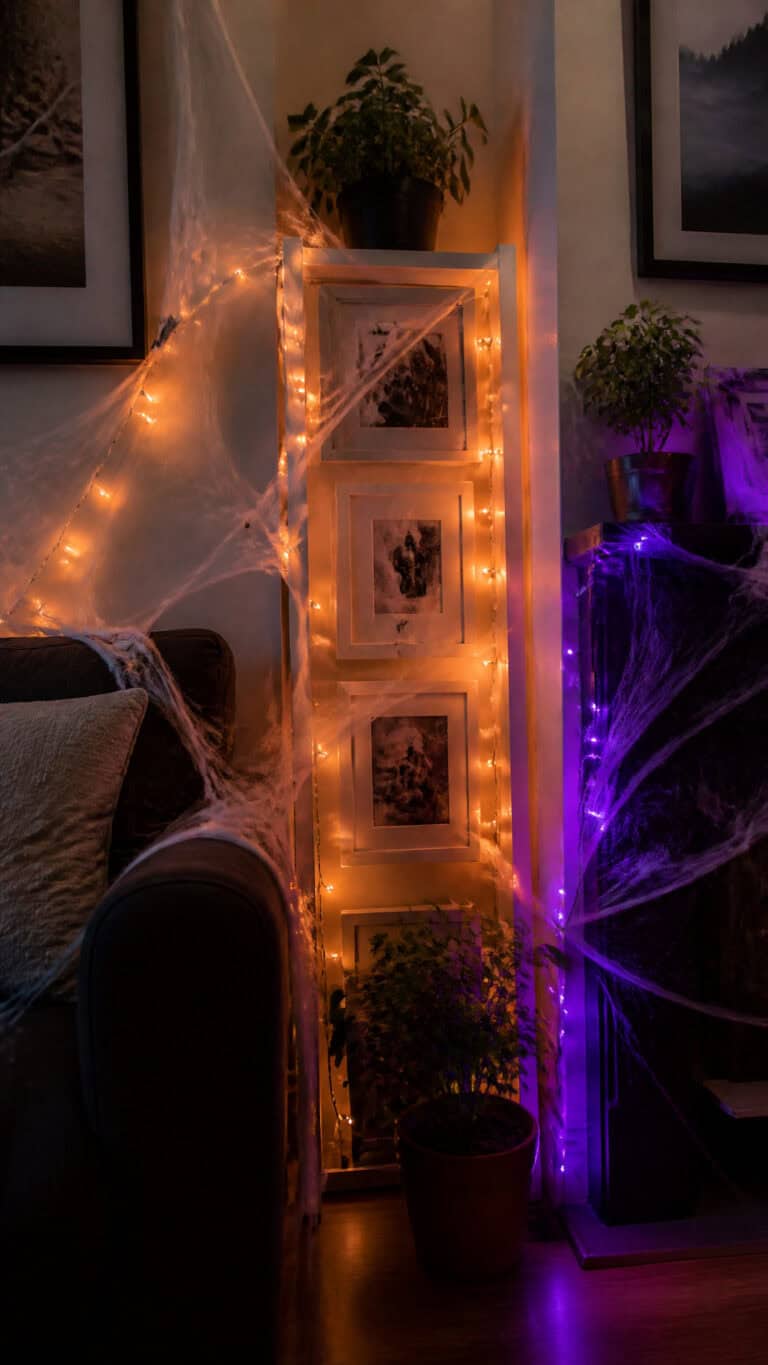 Drape Gauzy Cobwebs and Fairy Lights for Ethereal Ambiance